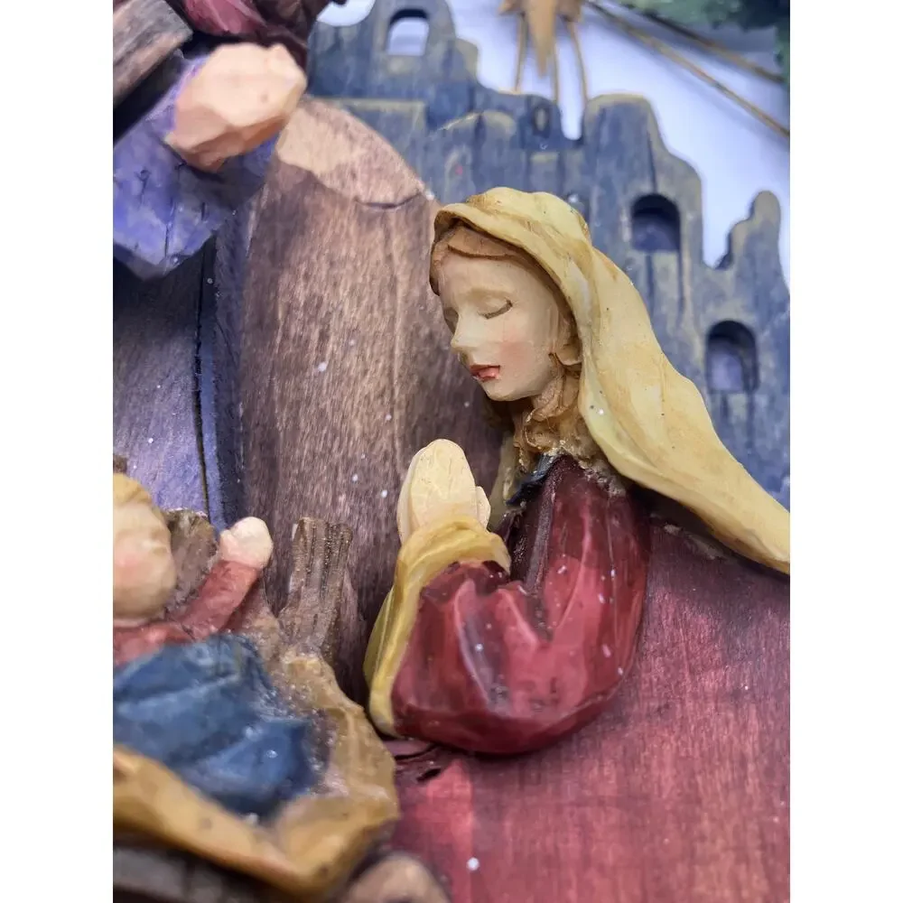 Nativity‎ Scene, Wooden Metal JESUS MARY JOSPEPH Christmas Christhomas Corp Holy